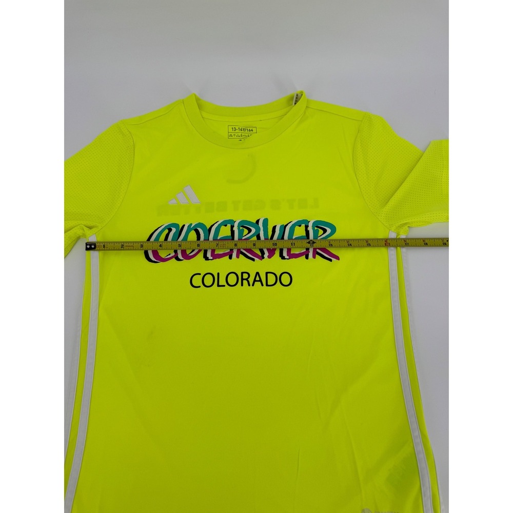 Adidas Coerver Colorado Kids Soccer Jersey Neon Yellow Size Large 13-14Y - Picture 3 of 10